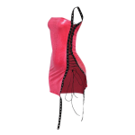 Venom Lace-Up Faux Croc Mini Dress. - Image 2