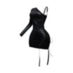 Midnight Lace-Up One Sleeve Asymmetrical Mini Dress - Image 2