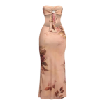 Midnight Bloom Strapless Cutout Midi Dress. - Image 4
