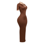 Collar neck short sleeve maxi dress - Image 2