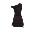 Crush Hour Asymmetrical Ruched Mini Dress - Image 3