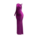 One sleeve open back ruched front detail maxi dress - Image 2